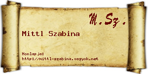 Mittl Szabina névjegykártya